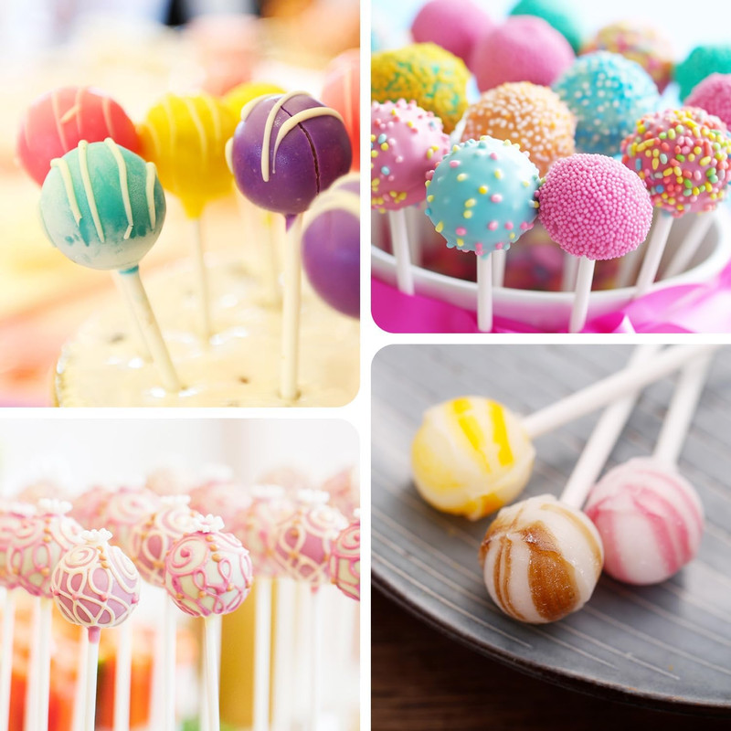 QELEG 2Pcs Silicone Lollipop Molds with 100 Paper Sticks, 6-Capacity 3D round Ha gallery