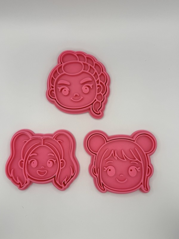 K-Pop Cookie Cutter Set 3D Printed Fondant – Ramen Cup, Cat, Bird, Chibi Faces gallery