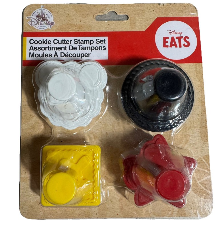 Disney Eats Set of Four Cookie Cutter Stamp Set Mickey Mouse New