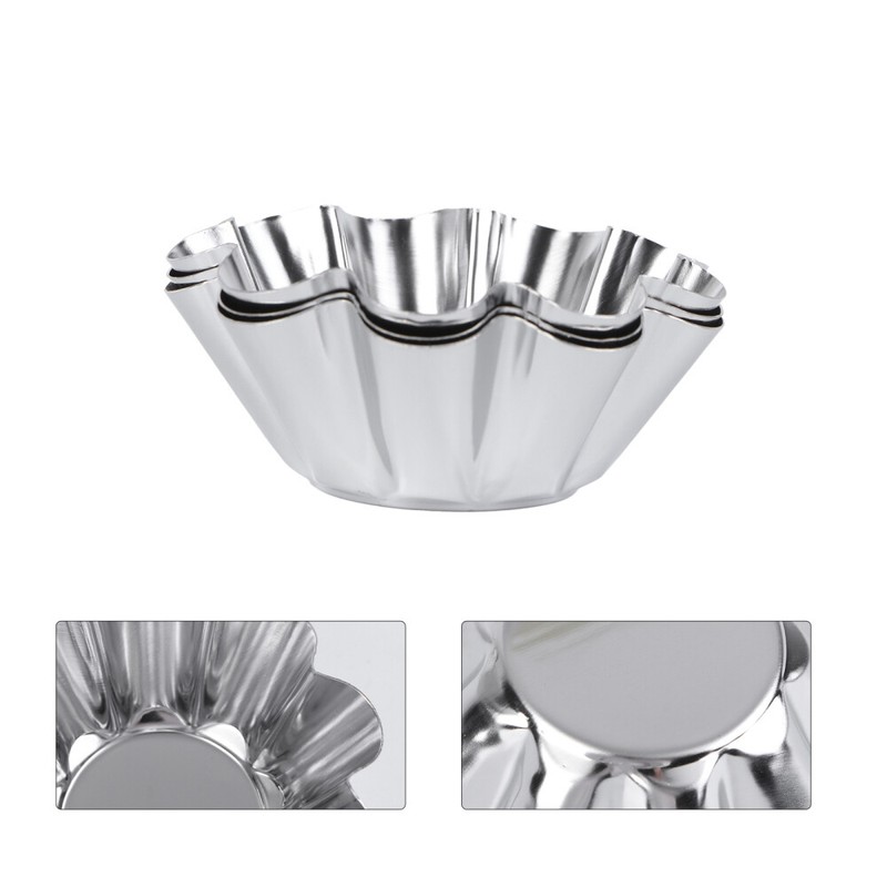 6PCS Egg Tart Mould Stainless Steel Tart Pans Tart Molds Baking Egg Tart Pan gallery