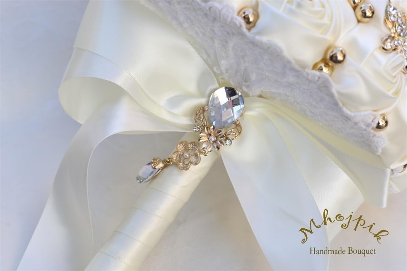 Mhojpik Bridal Wedding Bouquet Round Holding Bouquet Throw Toss Artificial Rose gallery