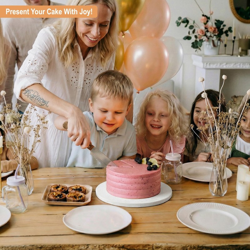 BOARDS+ Sleek Cake Drum 10 Inch (6 Pack) | 1/2" Thick Rounds | Sturdy Profess... gallery