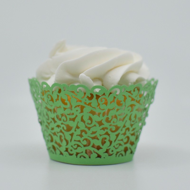 Green Lace Cupcake Wrapper Standard Liner | 25 PC Set | Bakell®