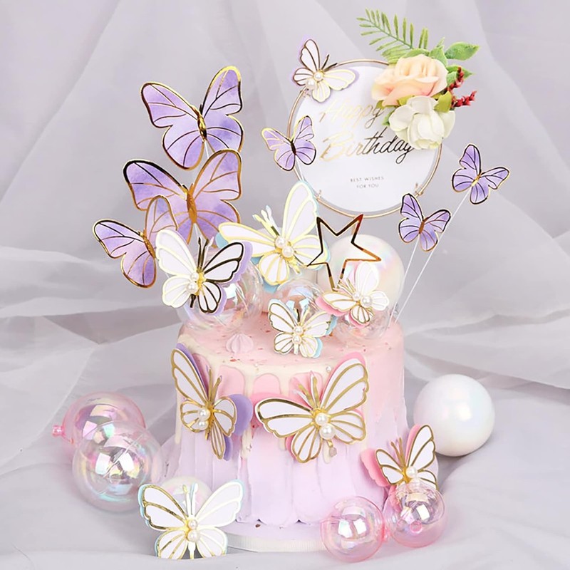 24 PCS Balls Cake Toppers Bubble Mini Balloon Topper Pearl Insert Cupcake DIY gallery