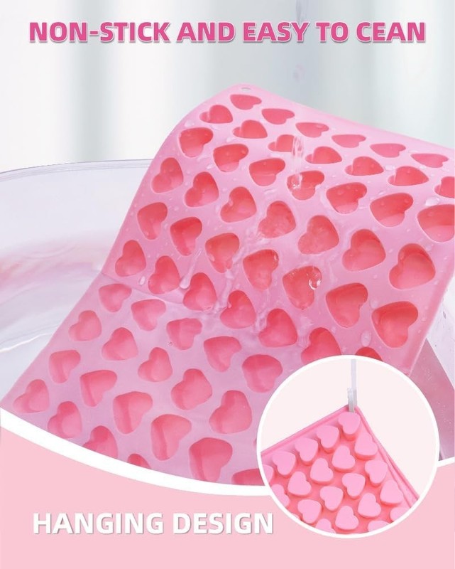 Heart Silicone Gummy Molds 2 Pack with 2 Droppers, Mini Heart Chocolate Mold, No gallery