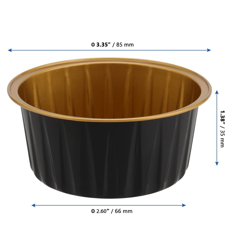100 Pack 4oz 125ml Aluminum Foil Cups, Lids, Round Pie Tins, Baking Liners gallery