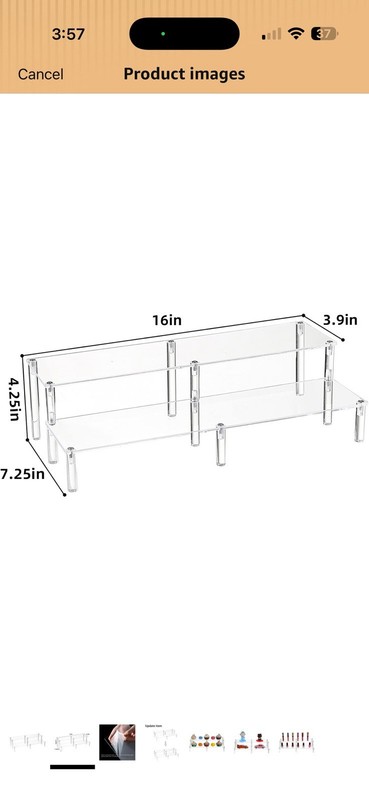 BYCY 2 Tier Clear Acrylic Display Stand Cupcakes Holder, Dessert Display Riser