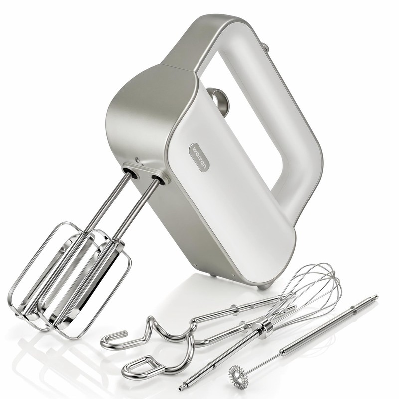 Master 4-in-1 Hand Mixer with Turbo Boost, Stainless Steel Whisk, Beaters, Do…