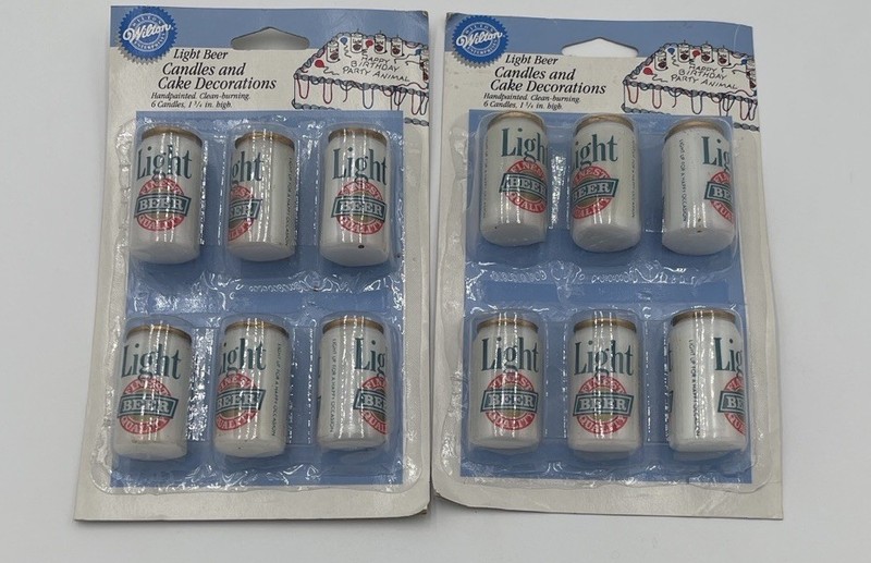 Vintage Wilton Light Beer Candles and Decorations (2 Packs)