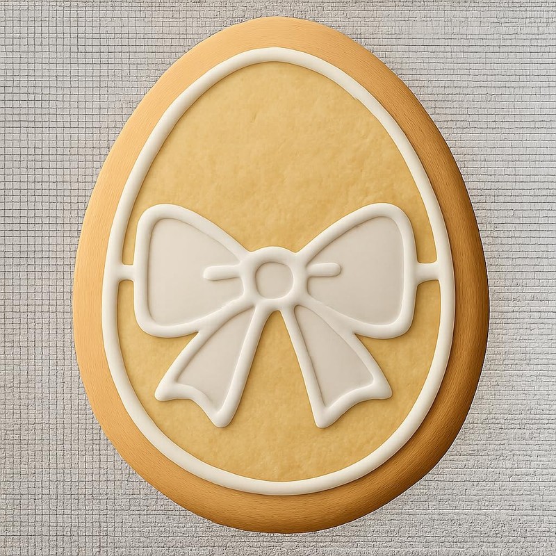 Vintage Easter Egg with Bow Cookie Cutter & Stamp - 3x4 gallery