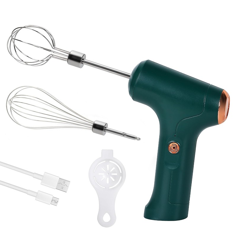 1 PCS Green Cordless Handheld Electric Hand Mixer 3 Speed Egg Beater Whisk