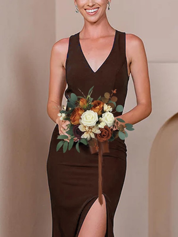 Rinlong Terracotta Bridesmaid Bouquet Fall Wedding Bouquets gallery