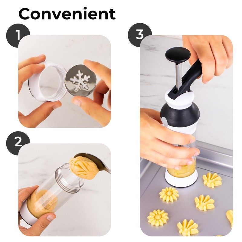 14-Piece Cookie Press Set - Upgraded - Stainless Steel Disks & Storage Case -... gallery