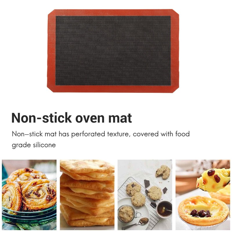 Silicone Baking Mat with Microperforated,Non Slip 16.5"L x 11.6"W, Red gallery