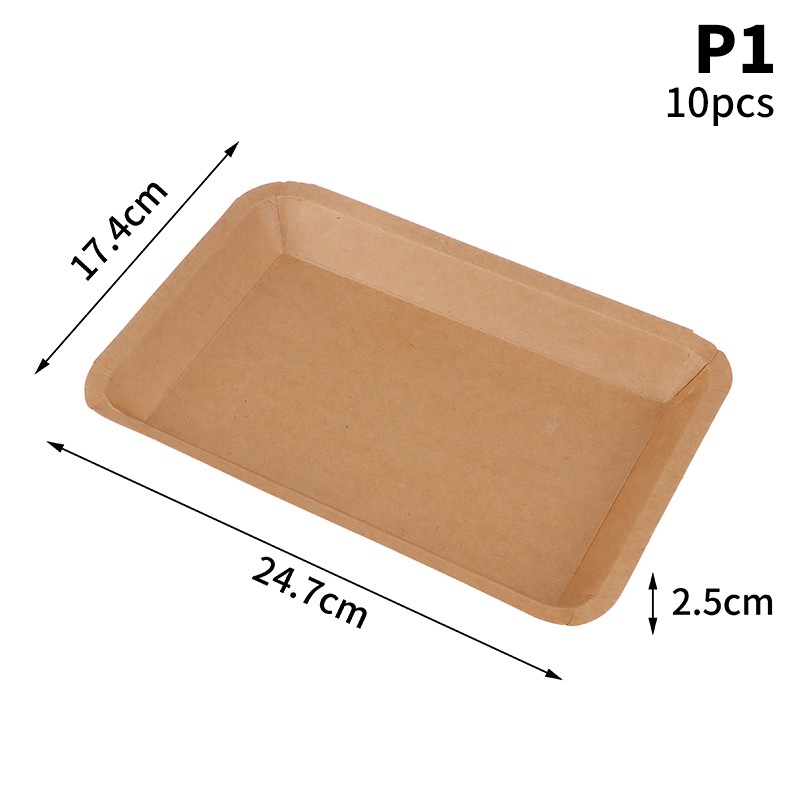 10Pcs Square Paper Plate Party Plates Tableware Dessert Cake Plates Tableware