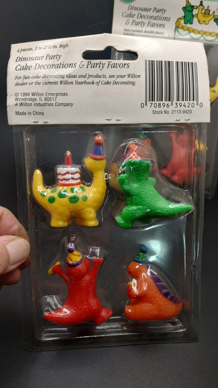 Vintage Wilton Dinosaur Cake Topper Lot Party Favors New 1994 gallery