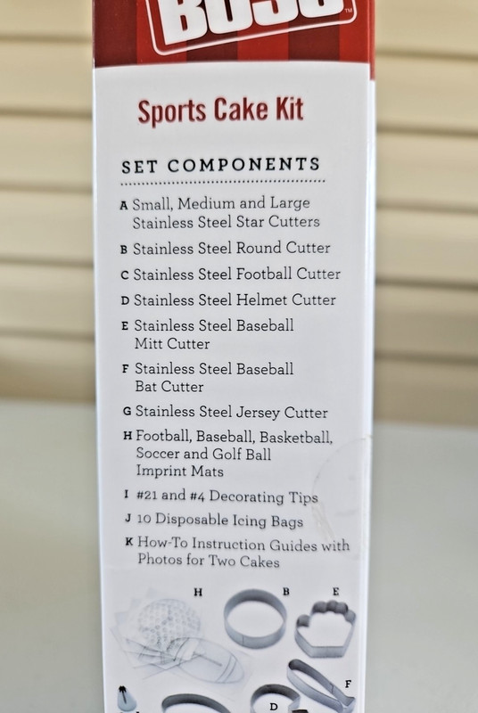 CAKE BOSS 28-Pc SPORTS Cake Decorating Kit Tools,Cutters,Bags,Tips NEW Box Party gallery