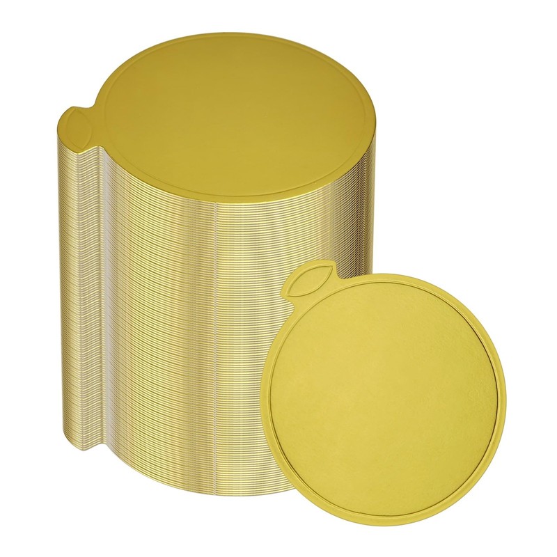 50 PCS Mini Cake Boards 3.1 Inch Base For Dessert Mousse Chocolate Gold