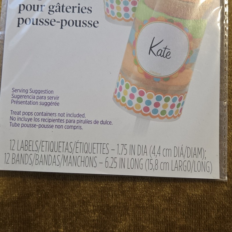Wilton Treat Pops Labels Wraps Treats Colorful Dots 12 Bands 12 Labels gallery