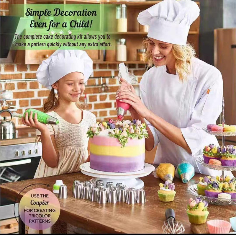 28-Piece Russian Piping Tips Set for Baking, Includes Nozzles and Accessories gallery