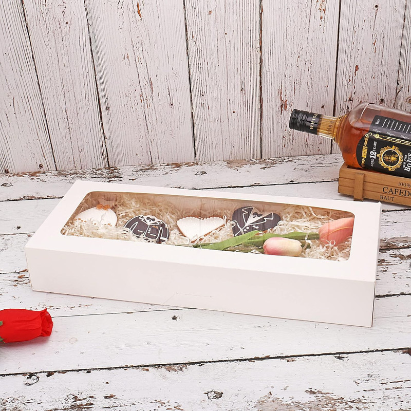 20-Pack 16" x 6.5" x 2.5" Cookie Boxes with Window, White Bakery Boxes, Strawber gallery
