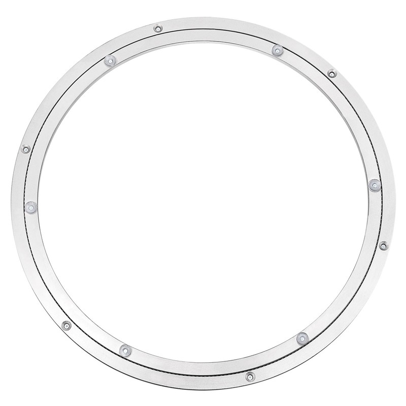 Aluminum Lazy Susan Metal Rotating Turntable 24 Inch for Dining Table Silver
