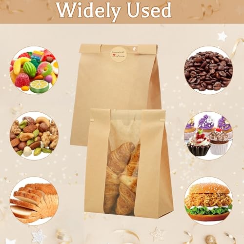 130 Pcs Paper Bread Bags with Window, 16x10.2x5in Sourdough Bread Bags X-Large gallery