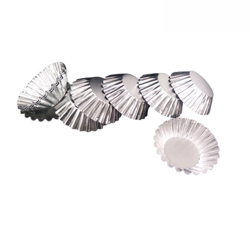 8cm Baking Tool 20PCS Egg Tart Aluminum Cupcake Cake Cookie Flower Mold Tin gallery