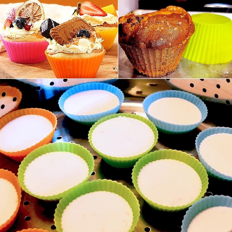 Pharamat Extra Large Silicone Cupcake Muffin Cups 12 Pack, 3.54 Inch gallery