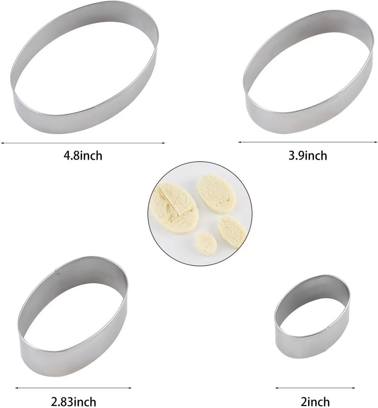 Oval Cookie Cutter Set Large - 5 Inch, 4 Inch, 3 Inch, 2 Inch - Geometric Cookie gallery