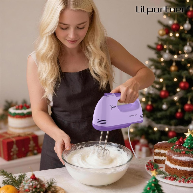 Hand Mixer Electric, Ultra Power Kitchen Hand Mixer With 7-Speed & 5 Stainles... gallery