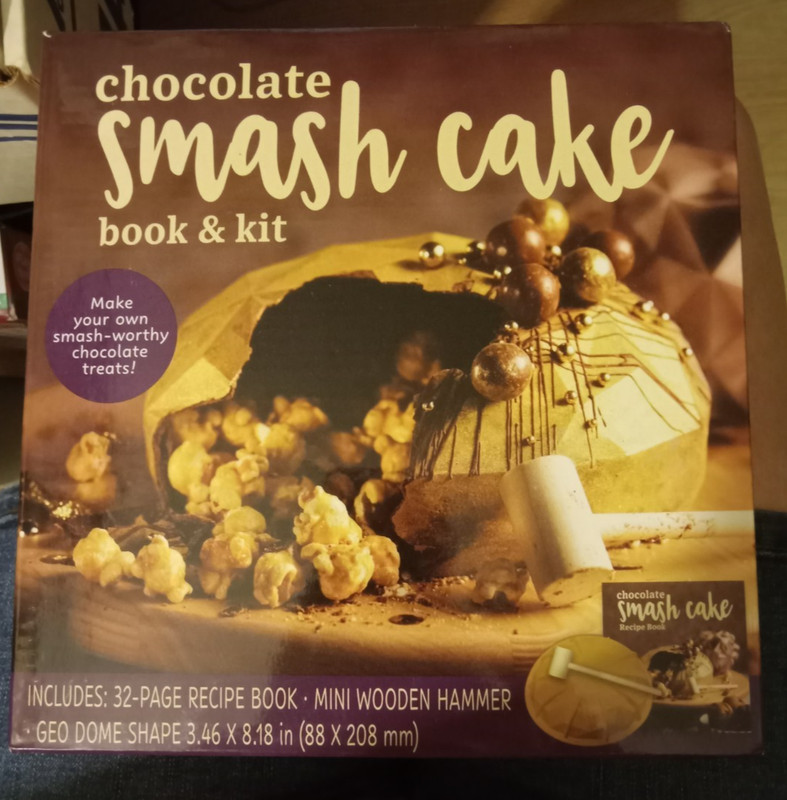 Lot Of 3 Hinkler Chocolate Smash Cake Kit W/ Recipe Book Geo Dome Mold Hammer