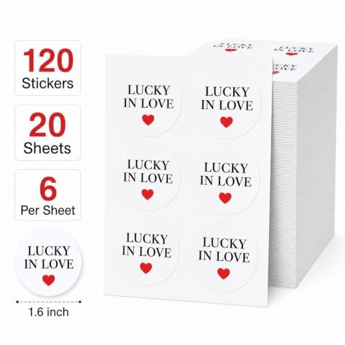 Lucky in Love Favor Stickers: 120 Wedding Envelope Seals - Matte Paper gallery