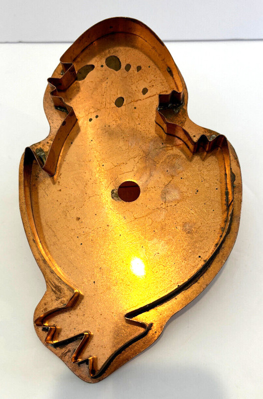 VTG Old River Road Copper Oversized Cookie Cutter Easter Chick in Egg Large 9″