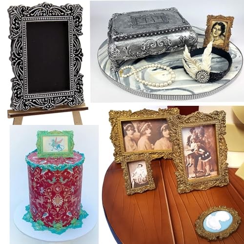 Baroque Photo Frame Fondant Molds Picture Frames Silicone Mold Vintage Style A gallery