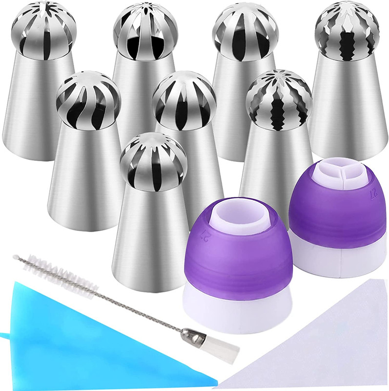 42 Pcs Russian Piping Tips Set, 8 Nozzles Flower Frosting Icing Tips Russian Bal gallery