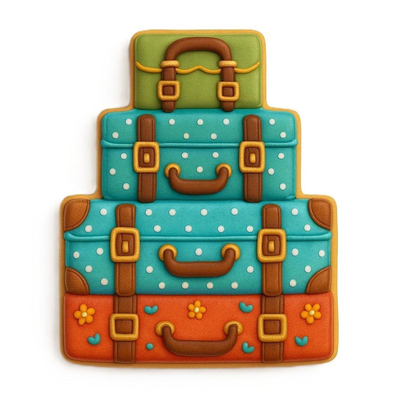 7 Piece Travel Agent Vacation Cookie Cutter Set Metal Suitcase Passport Airplane gallery