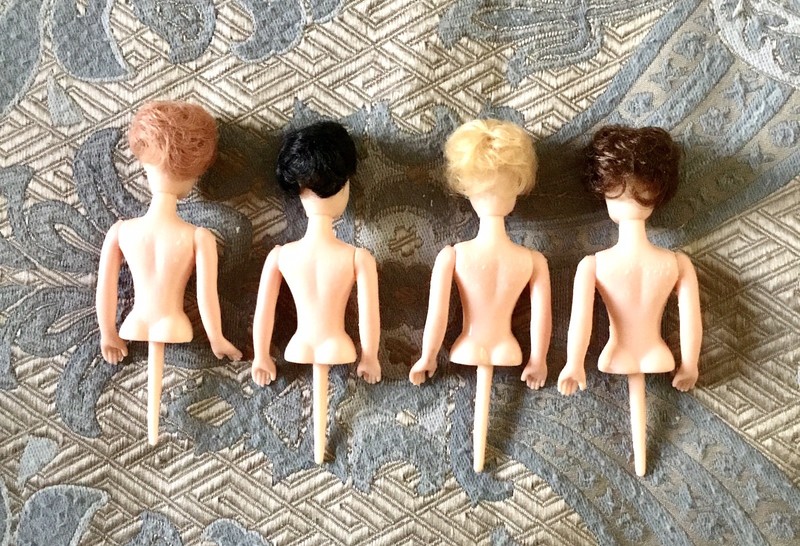 Lot of 4 VTG 1971 Dated Wilton GIRL DOLL Cupcake Cake Picks Toppers Undressed gallery