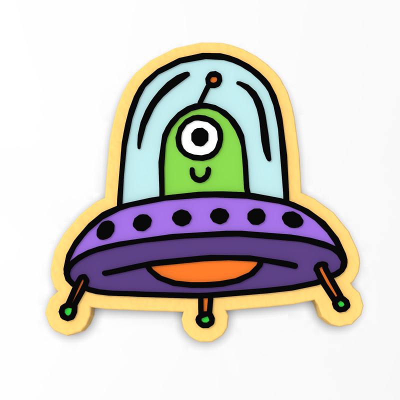 Alien Cookie Cutter & Stamp | UFO Space Spaceship Extraterrestrial Galaxy gallery