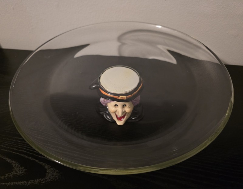 Halloween • Cermaic Witch • Footed Cake Or Cupcake Stand • 13" Across gallery