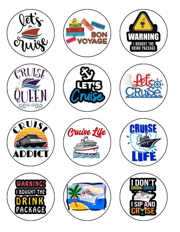 Cruise Boat Edible Cake Toppers Wafer Cake & Cupcake Cruise Decoration (3 Sizes) gallery