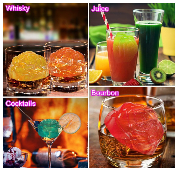 Silicone Rose Mold 2 PCS 6 Cavity Silicone Flowers Shaped Ice Cube etc. Mold New gallery