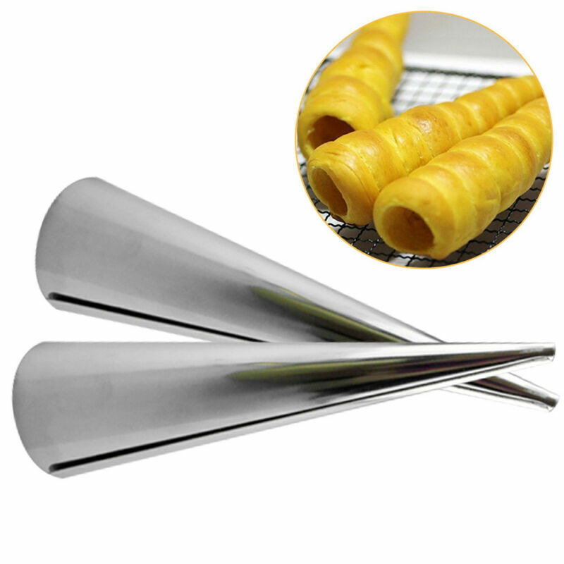 5pcs Stainless Steel Spiral Horn Cream Pastry Baking Croissant Bread Cake Mold gallery