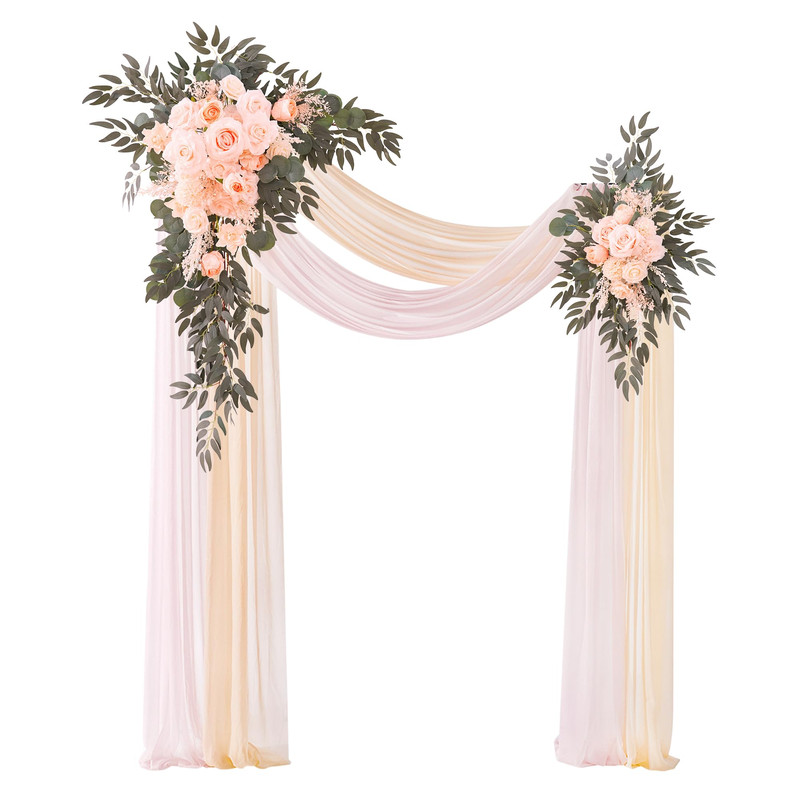 Angela Flower Deluxe Wedding Arch Flowers Drapes Kit Pack Of 4 2Pcs Babypink