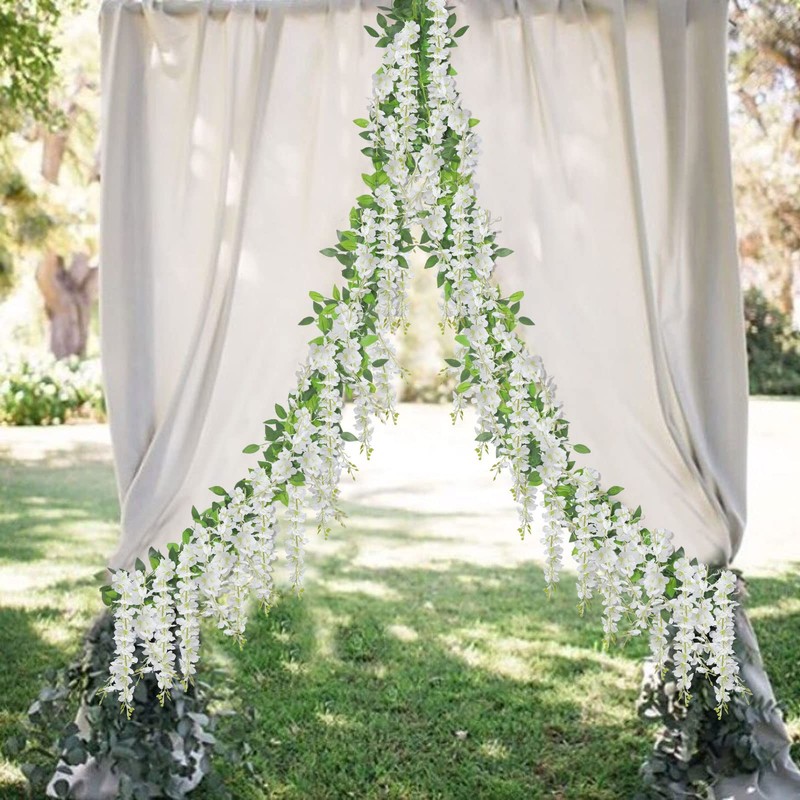 U'Artlines Uartlines 10Pcs 7.2 Ft/Piece Artificial Wisteria Garland Silk Fake gallery