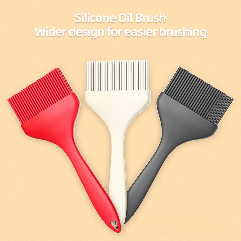 Large Silicone Basting Pastry Brush - 3.54inch 8.26x3.54in, red, black, white gallery