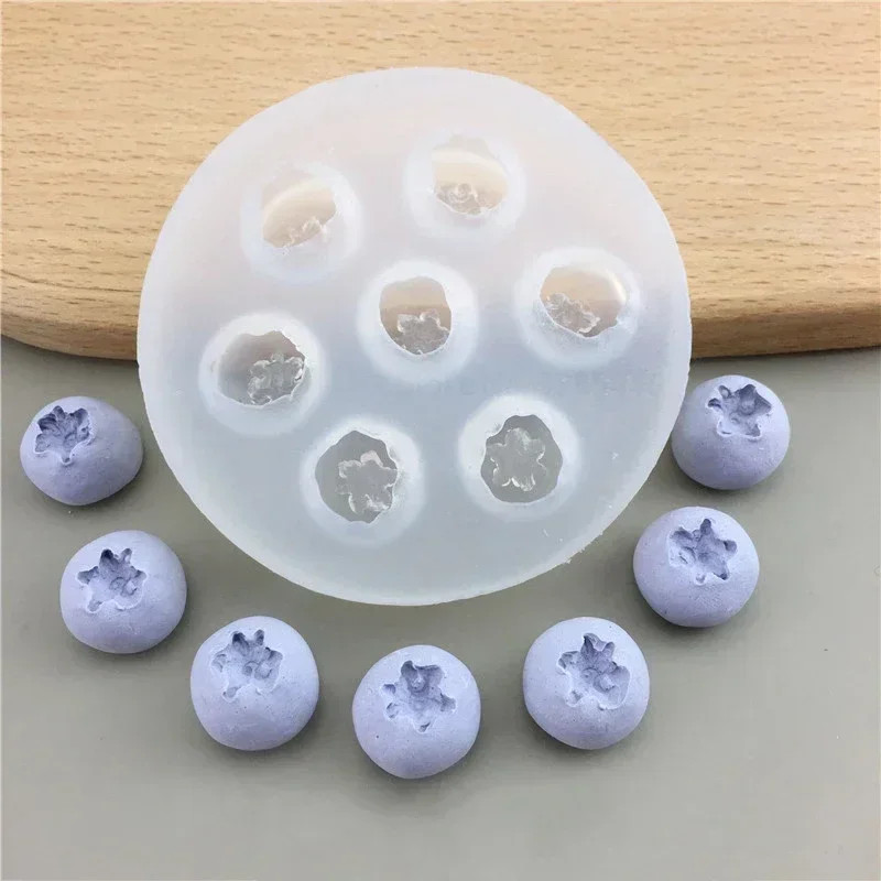 3D Blueberry Raspberry Candle Mold Simulation Fruit Fondant Silicone Mould gallery