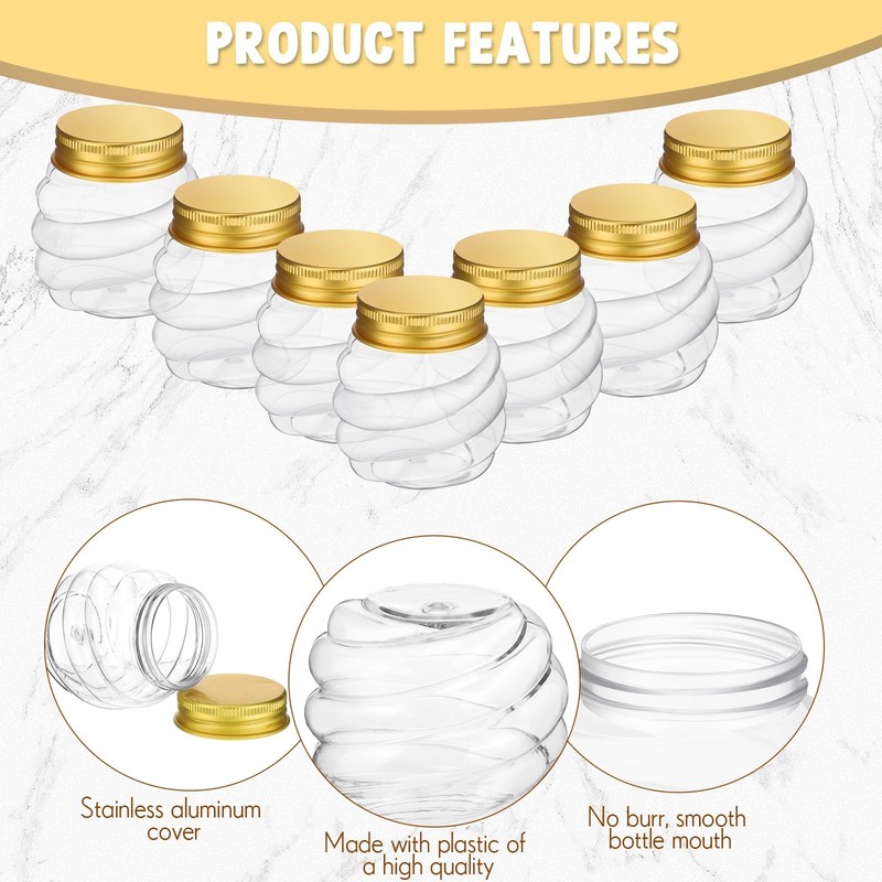 50 Pcs 2 oz Mini Honey Jars Party Favors in Bulk Honeycomb Plastic Jars with ... gallery