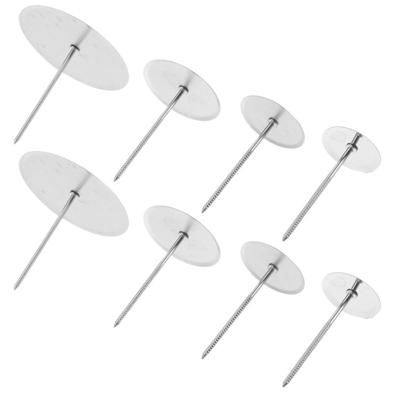 8 Pcs Stainless Steel Frosting Piping Kit Cake Flower Nails For Baking gallery