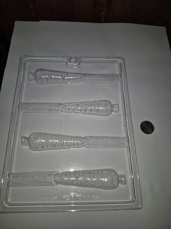 Easter Bunny Rabbit and Big Carrot Plastic Chocolate Candy Mold Lot of 3 TT3 gallery